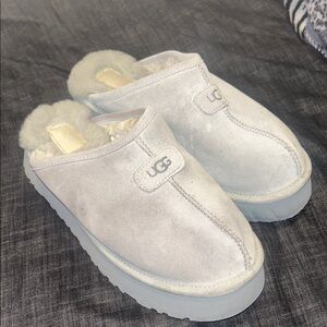 UGG Light Gray Shearling Slippers